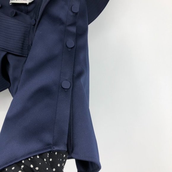 Self-Portrait royal blue off shoulder ruffled blouse in duchess satin size 6 - Picture 14 of 16